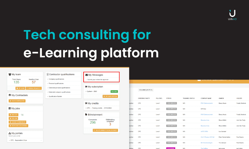Tech consulting for e-Learning platform by Uinno
