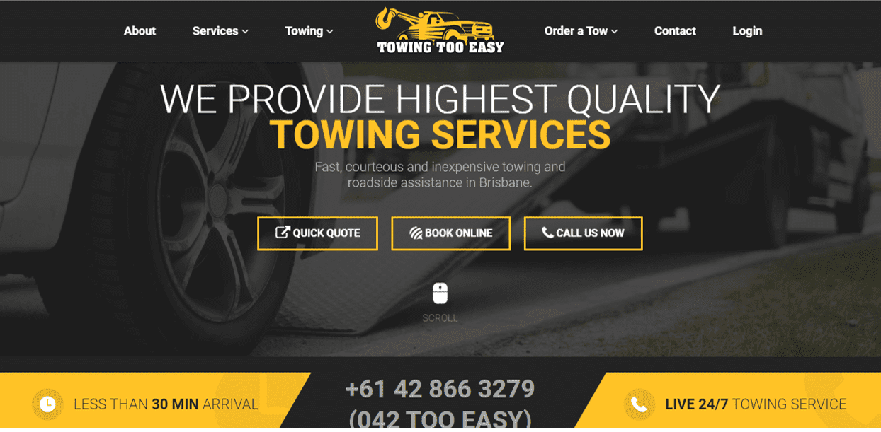 Towing Website by BAM by Design